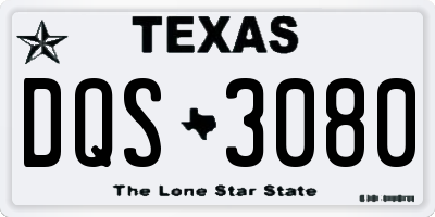 TX license plate DQS3080
