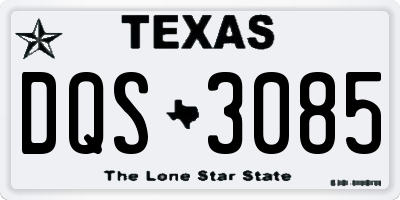 TX license plate DQS3085