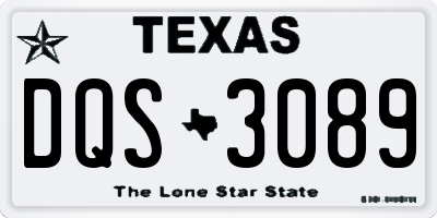 TX license plate DQS3089