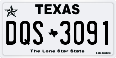 TX license plate DQS3091
