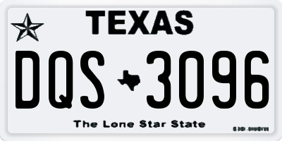 TX license plate DQS3096