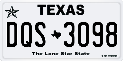 TX license plate DQS3098