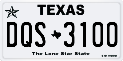 TX license plate DQS3100