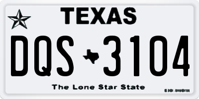 TX license plate DQS3104