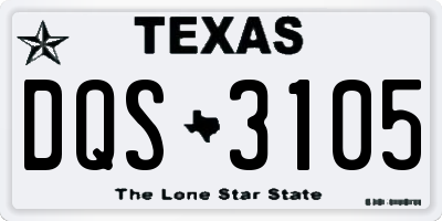 TX license plate DQS3105