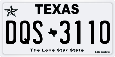 TX license plate DQS3110