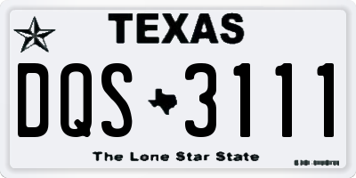 TX license plate DQS3111