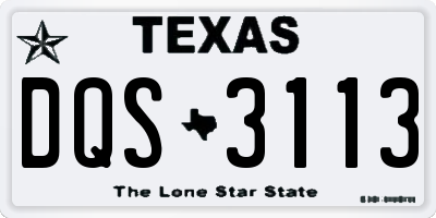 TX license plate DQS3113
