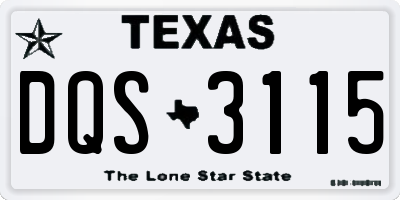 TX license plate DQS3115