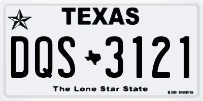 TX license plate DQS3121