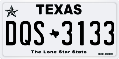TX license plate DQS3133