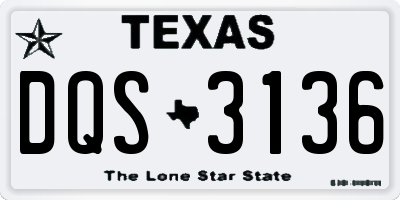 TX license plate DQS3136