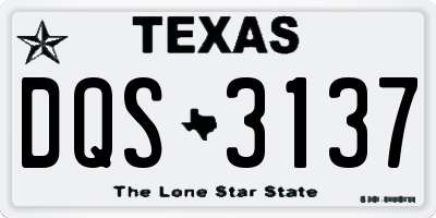 TX license plate DQS3137
