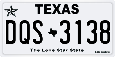TX license plate DQS3138