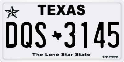 TX license plate DQS3145
