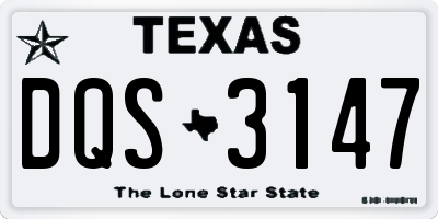 TX license plate DQS3147