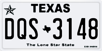 TX license plate DQS3148
