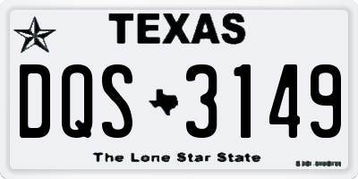 TX license plate DQS3149