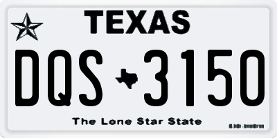TX license plate DQS3150
