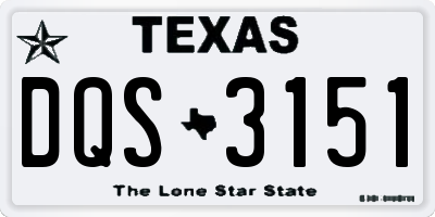 TX license plate DQS3151