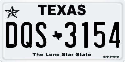 TX license plate DQS3154