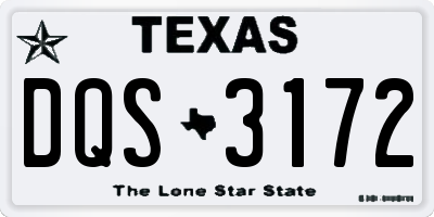 TX license plate DQS3172