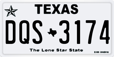 TX license plate DQS3174