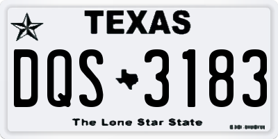 TX license plate DQS3183