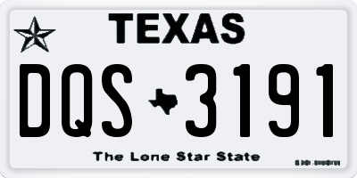 TX license plate DQS3191