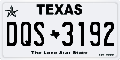 TX license plate DQS3192