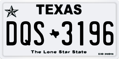 TX license plate DQS3196