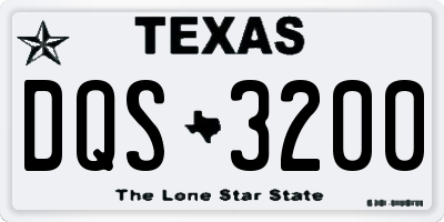 TX license plate DQS3200