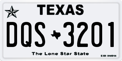 TX license plate DQS3201