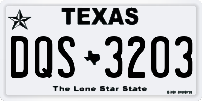 TX license plate DQS3203