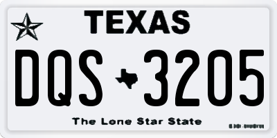 TX license plate DQS3205