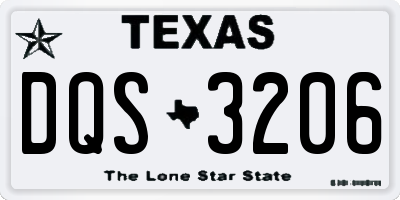 TX license plate DQS3206
