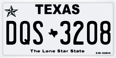 TX license plate DQS3208
