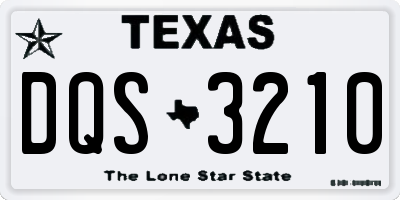 TX license plate DQS3210
