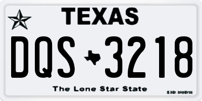TX license plate DQS3218