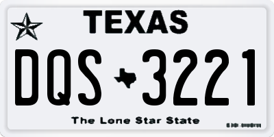 TX license plate DQS3221
