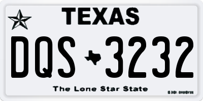 TX license plate DQS3232