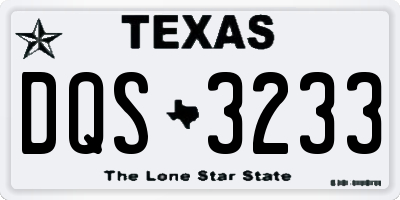 TX license plate DQS3233