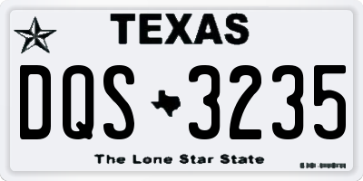 TX license plate DQS3235