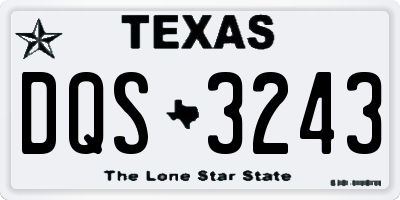 TX license plate DQS3243
