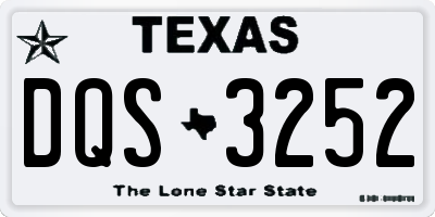 TX license plate DQS3252