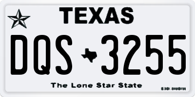 TX license plate DQS3255