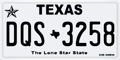 TX license plate DQS3258
