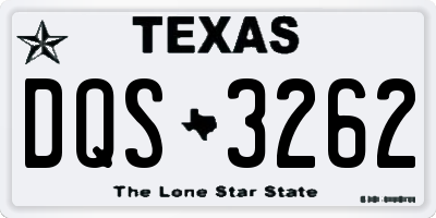 TX license plate DQS3262