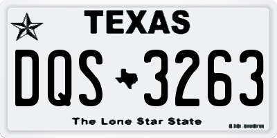 TX license plate DQS3263