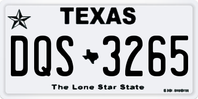 TX license plate DQS3265